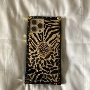 IPHONE PRO MAX ZEBRA PRINT CASE  ( PREOWNED)